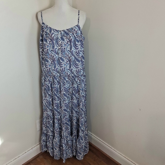 J. Crew Tiered Cotton Voile Shift Maxi Dress in Purple Paisley Size XL NWT - Picture 8 of 10
